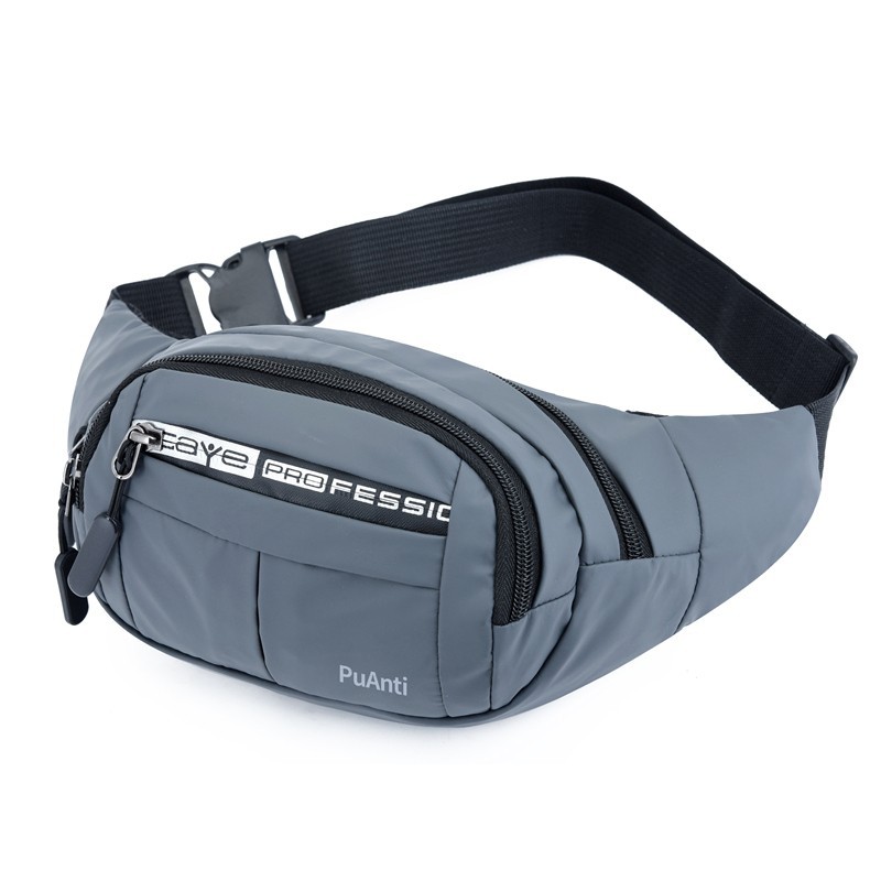 Casual Waist Bag Unisex Waterproof Medium-Sized Multi-Zipper Walking Running Cycling Sports Bag Cash Bags