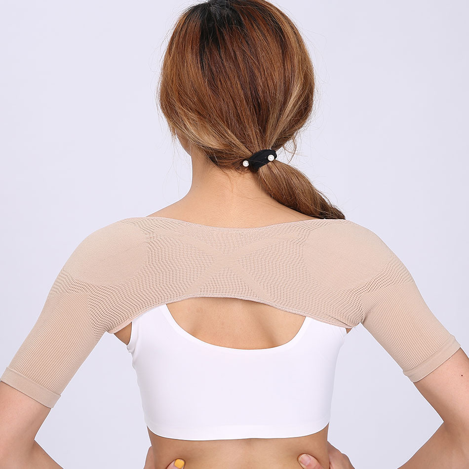 Women's Corset Body Shaping Shapewear Posture Correction Anti-Humpback Orthotics Band Short Sleeve Arm Sleeve Short