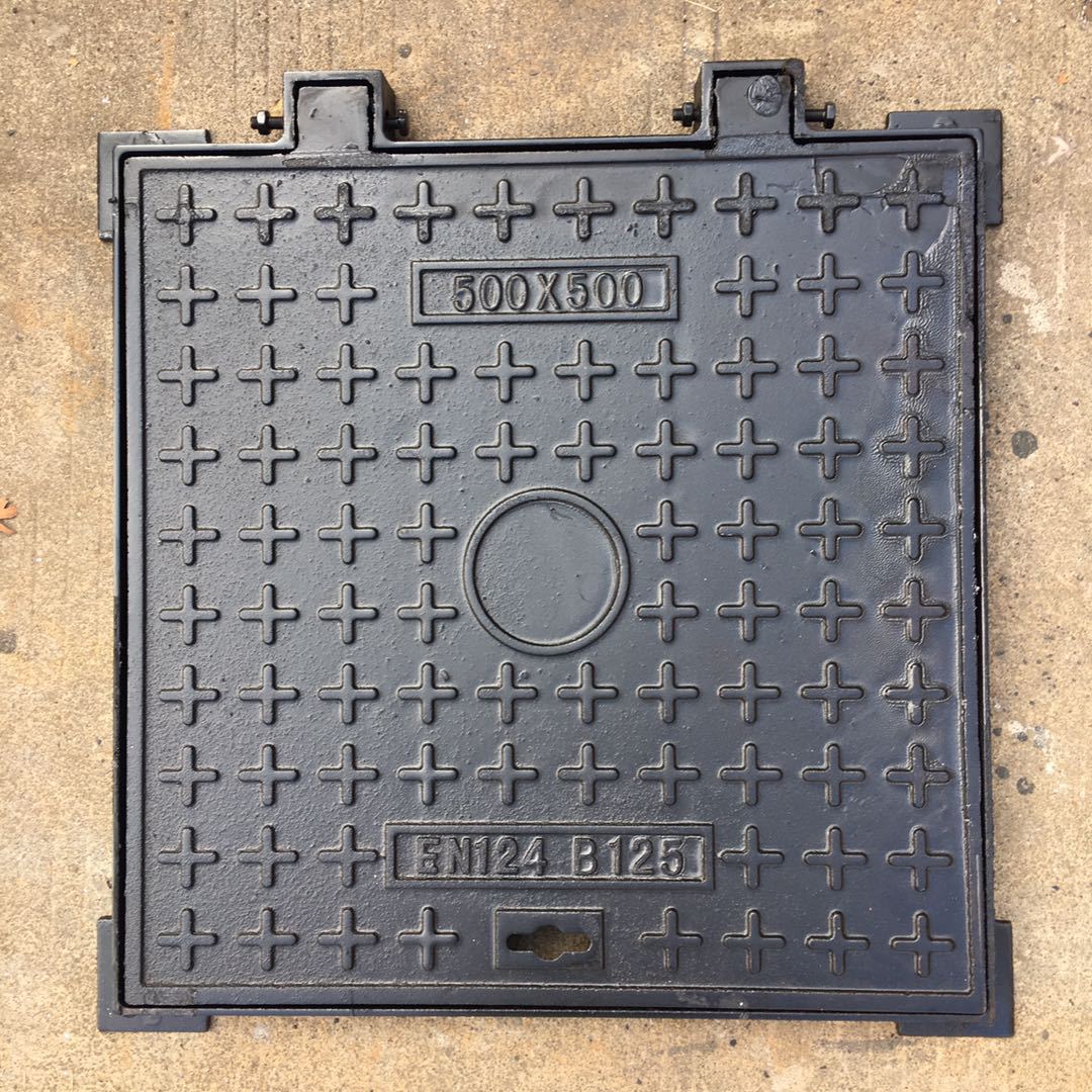 球墨铸铁排水沙井盖500*500方形排污井盖雨水污水路灯井盖