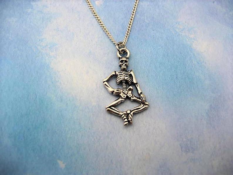 人骨 骷髅 万圣节骷髅项链 哥特式 人骨架 另类 万圣节 项链 欧美