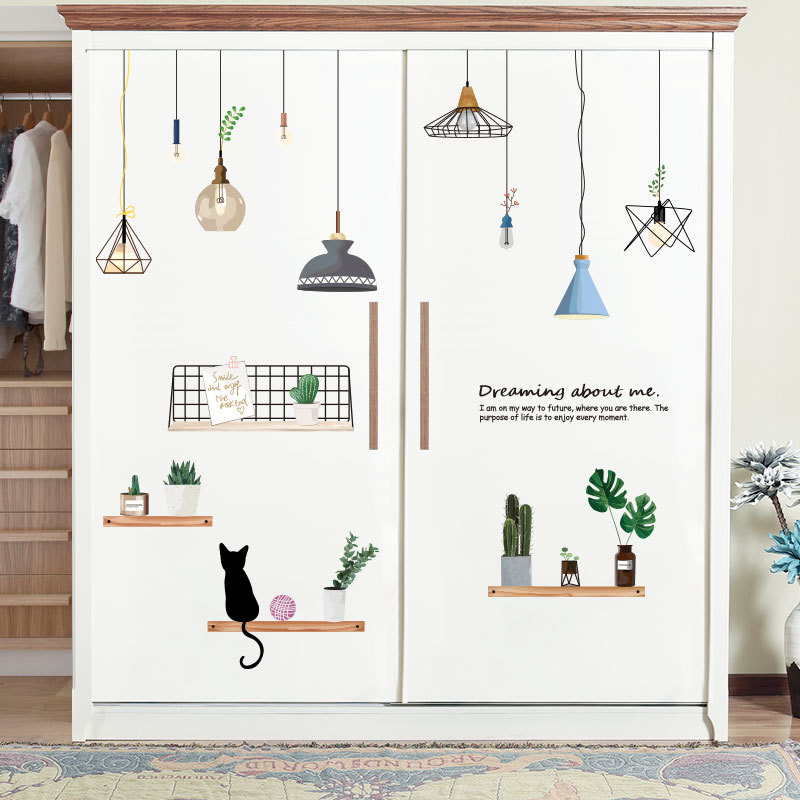 柜门贴纸衣柜翻新墙贴3d立体贴纸贴画门上装饰品自粘墙纸柜子