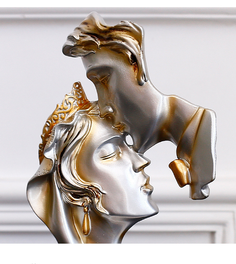 创意抽象艺术情侣摆件客厅酒柜书房装饰品人物雕塑工艺品结婚礼物