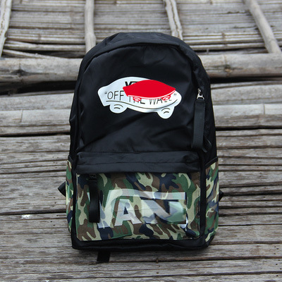 滑板品牌van滑板包运动潮牌印花帆布迷彩男女学生双肩书包背包