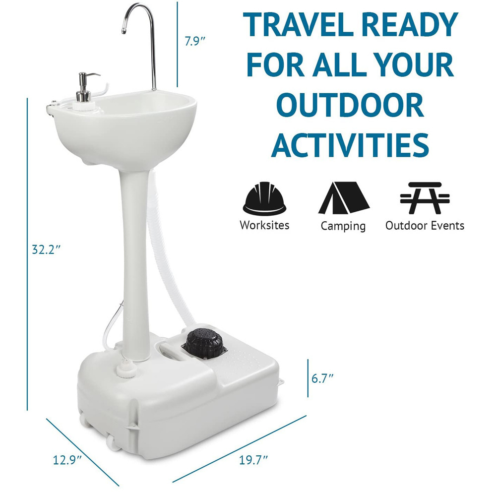 外贸移动便携式户外洗手台简易休闲野餐工地车间脚踏洗手台批发
