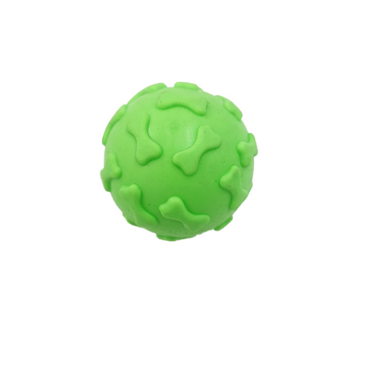 Pet TPR Rubber Bone Ball Toy Dog Molar Bite-Resistant Vocal Toy Ball Factory in Stock Wholesale