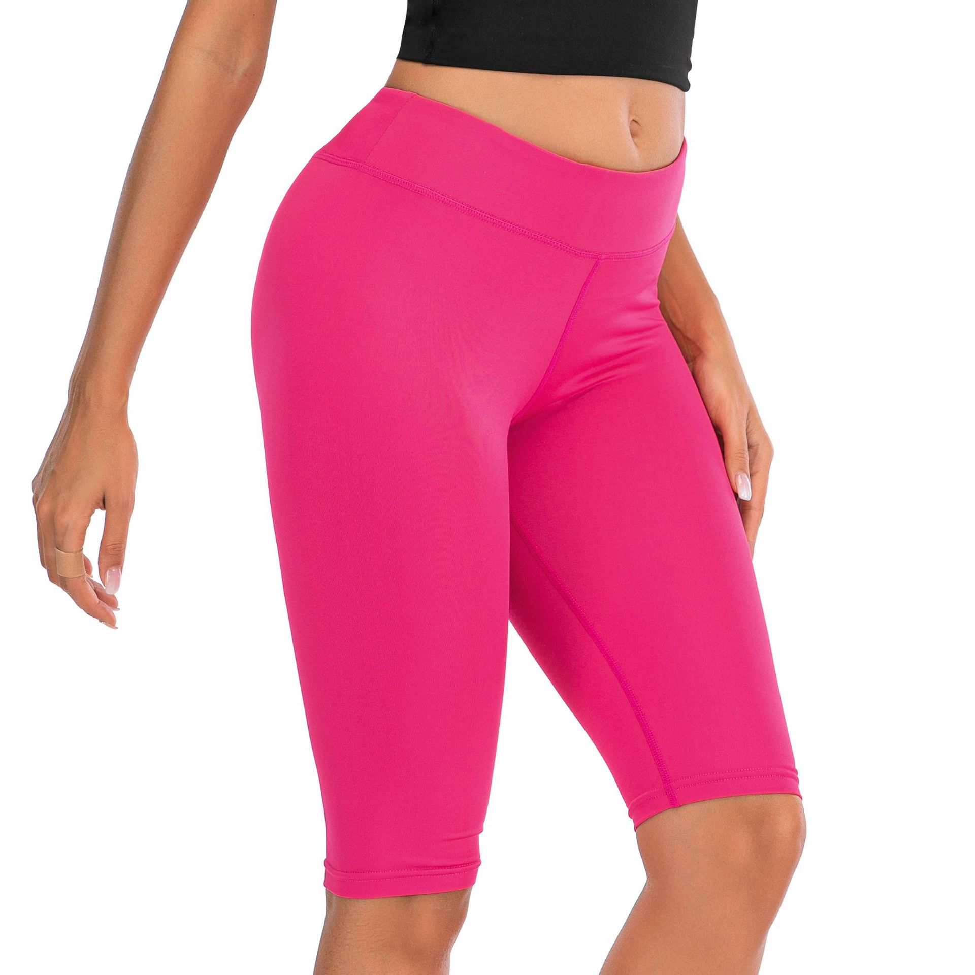 2020新款五分骑行裤女 老外瑜伽健身运动动感单车五分裤多色p1638