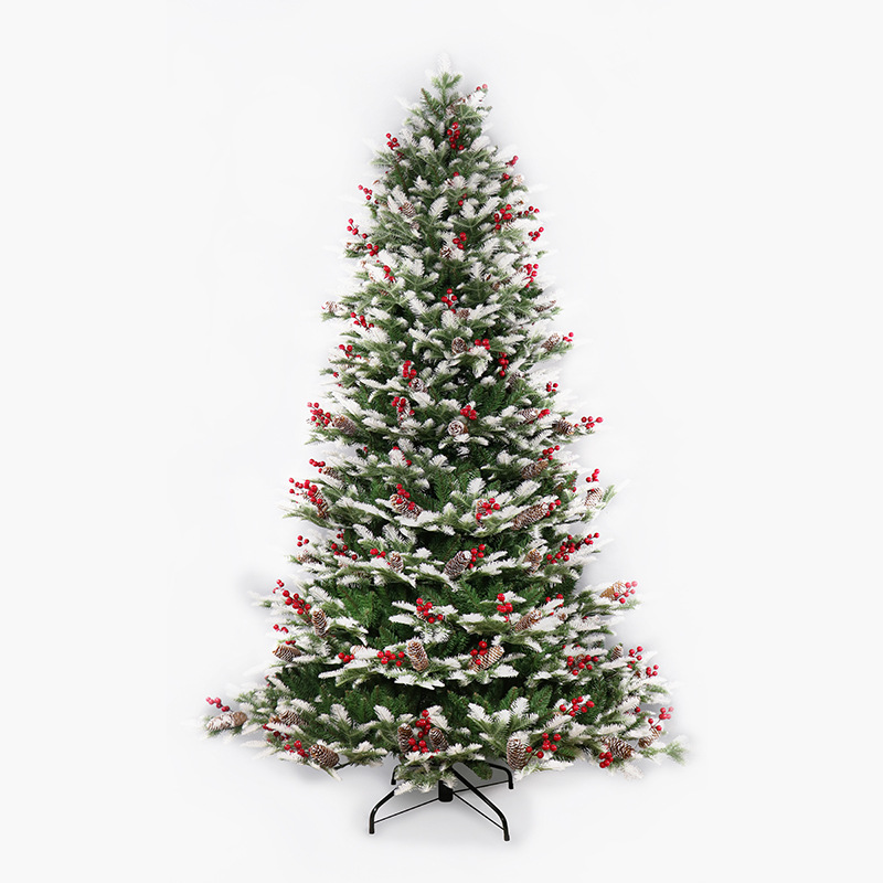 Christmas Decorations Cross-Border Christmas Tree Ultra-Fine-Meshed Thickening White Pe + Pvc Automatic Pine Cone Chinese Hawthorn Christmas Tree