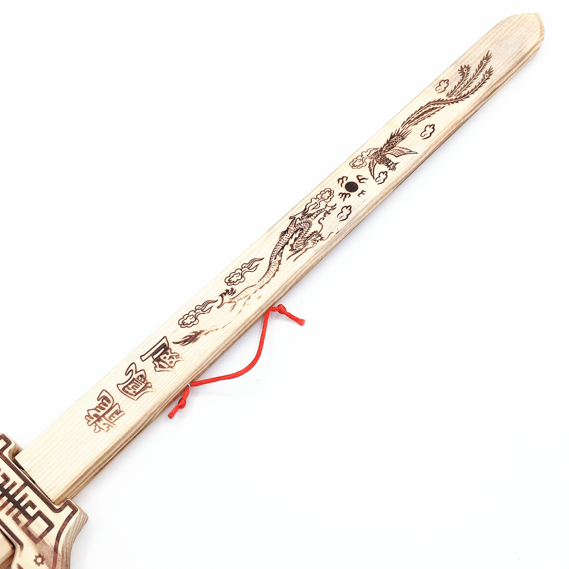新款木质龙凤宝剑青龙宝剑木壳竹剑带玉木剑竹制刀剑木质青龙剑