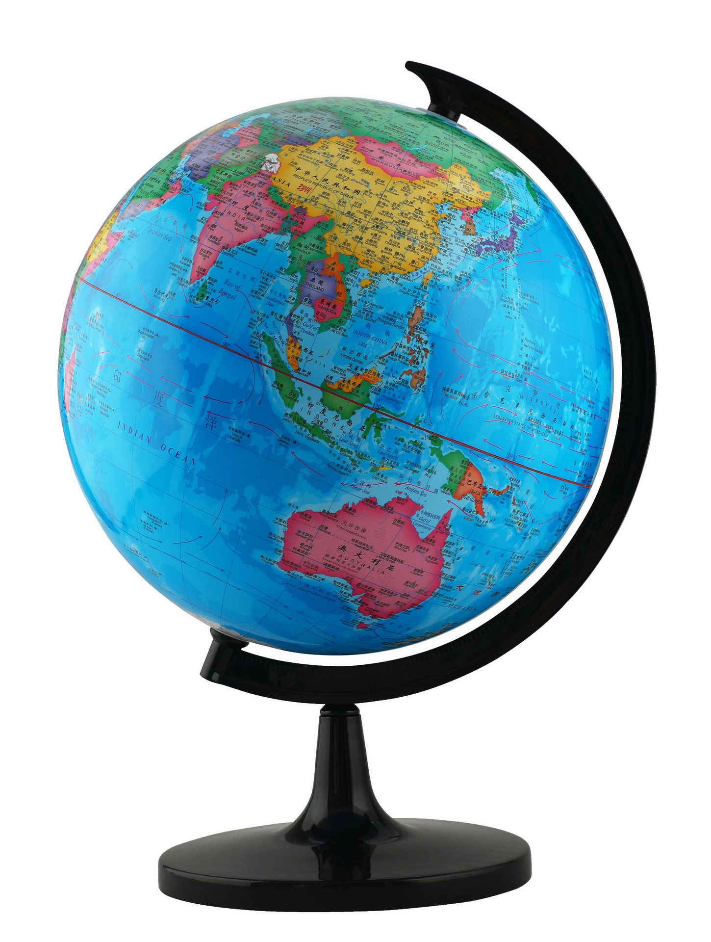 32cm大号中英文全塑学高清教学地球仪 办公室摆件 源头工厂批发