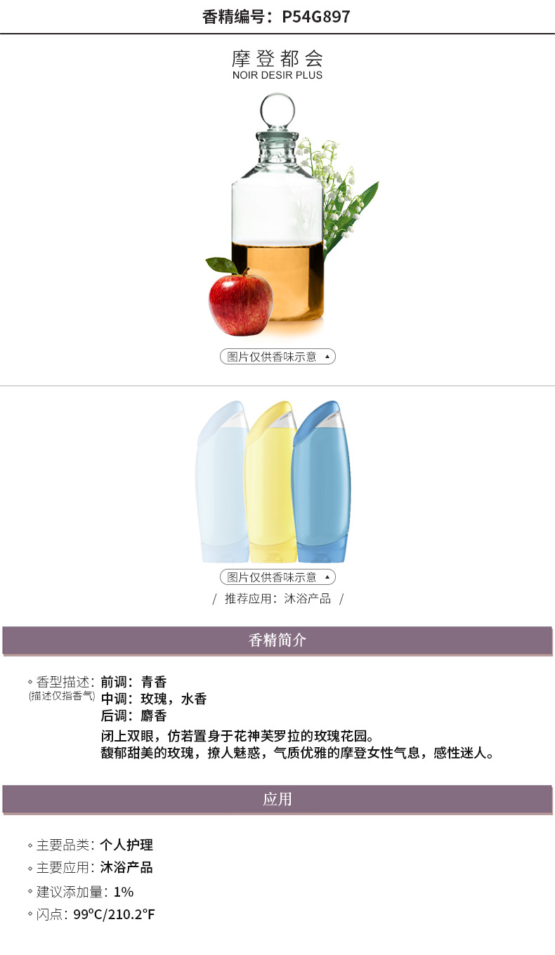 【芬美意】摩登都会沐浴露香精 果木调沐浴液香精