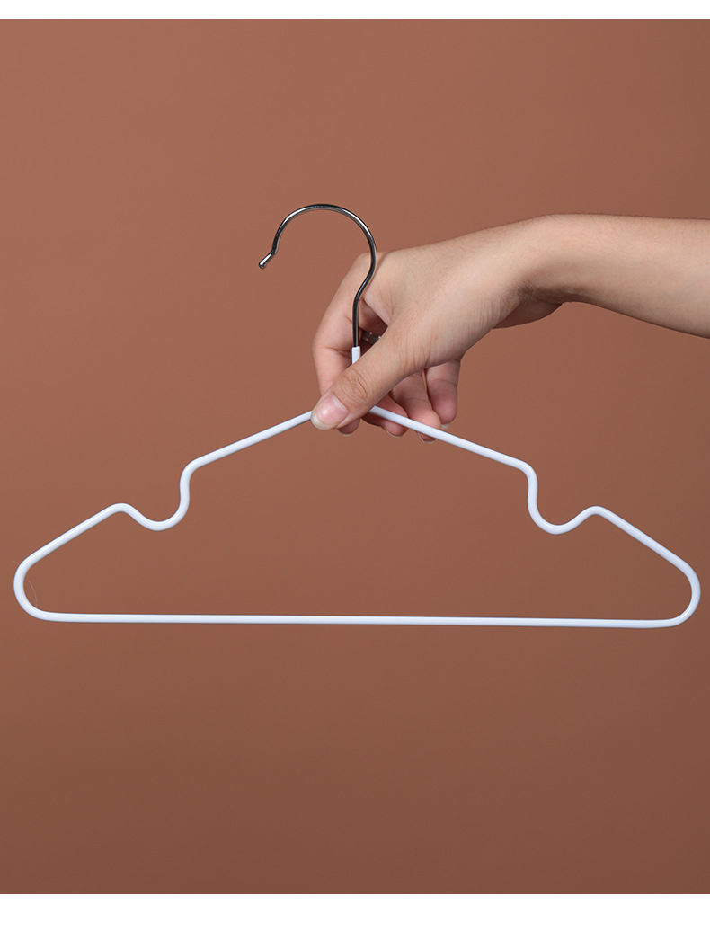 白色浸塑衣架防滑轻巧型金属晾晒衣架 儿童/成人款