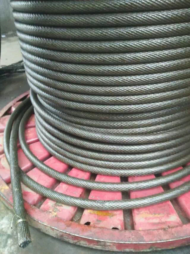 电梯绳8*19s,6*19s系列 单双股光面钢芯镀锌剑麻钢丝绳