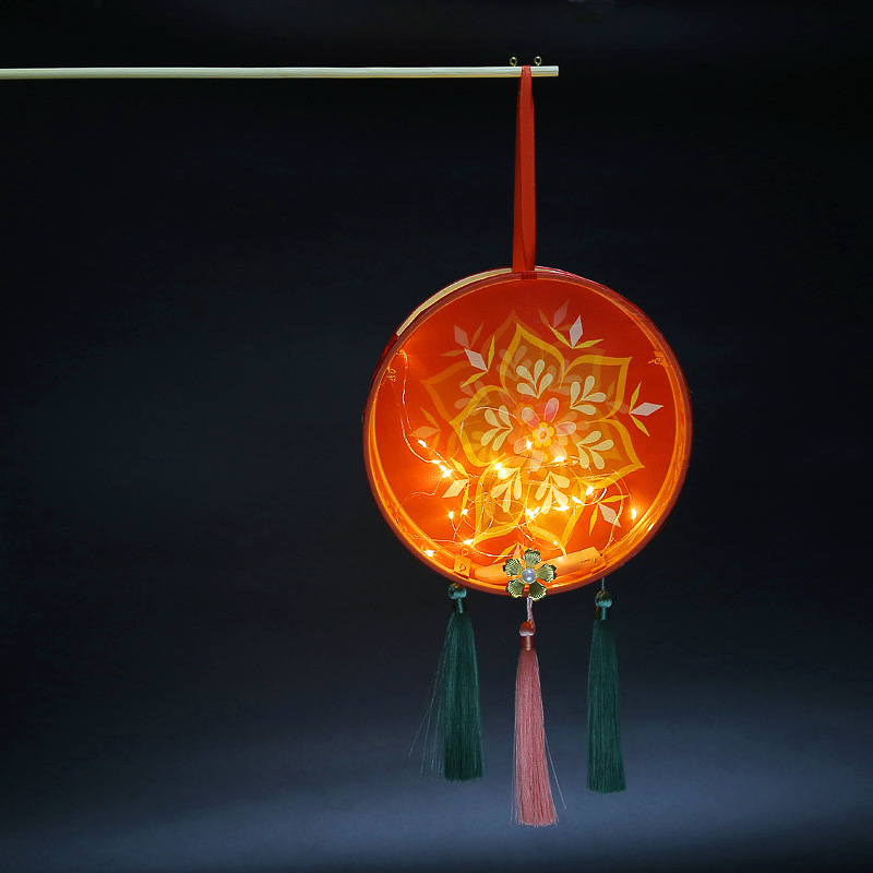 中秋节灯笼国潮节日复古手工宫灯花灯手提灯diy手工成品带led灯