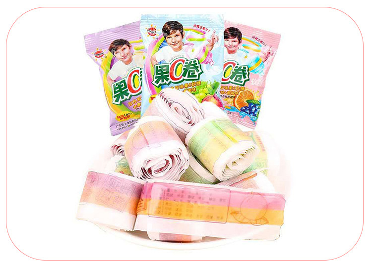 优卡果汁卷果c卷 13.2g袋装含果汁软糖水果糖 儿童糖果零食品