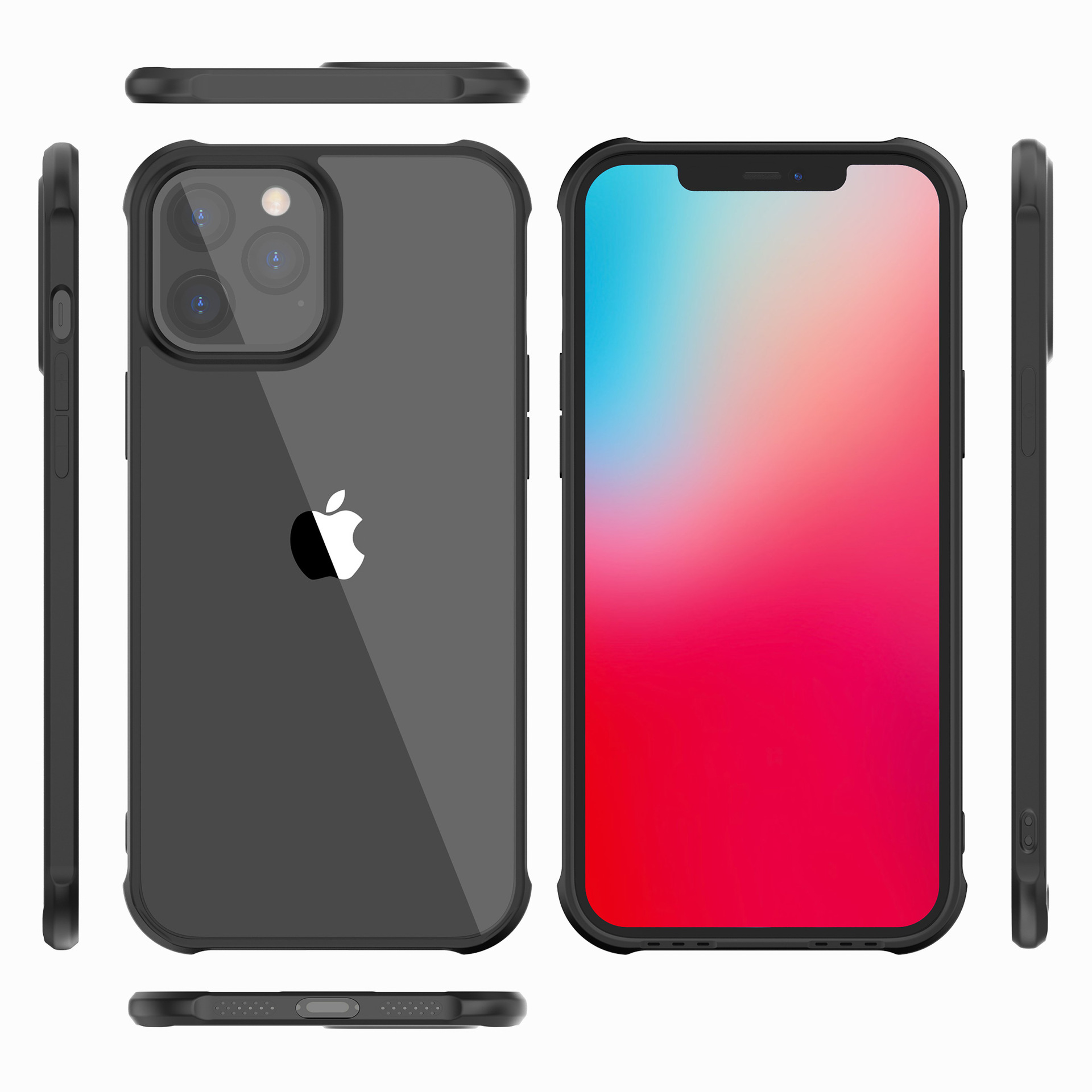 适用iphone12手机壳苹果13pro max四角防摔亚克力磨砂保护壳mini