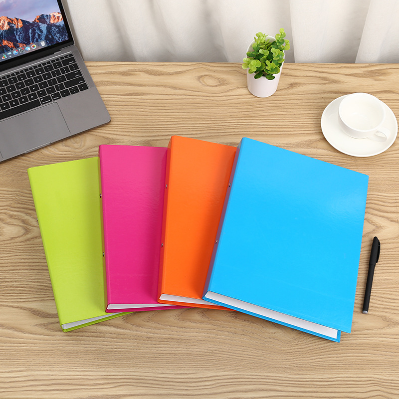 纯色单孔活页夹资料册 打孔活页资料夹简易装资料收纳夹办公用品