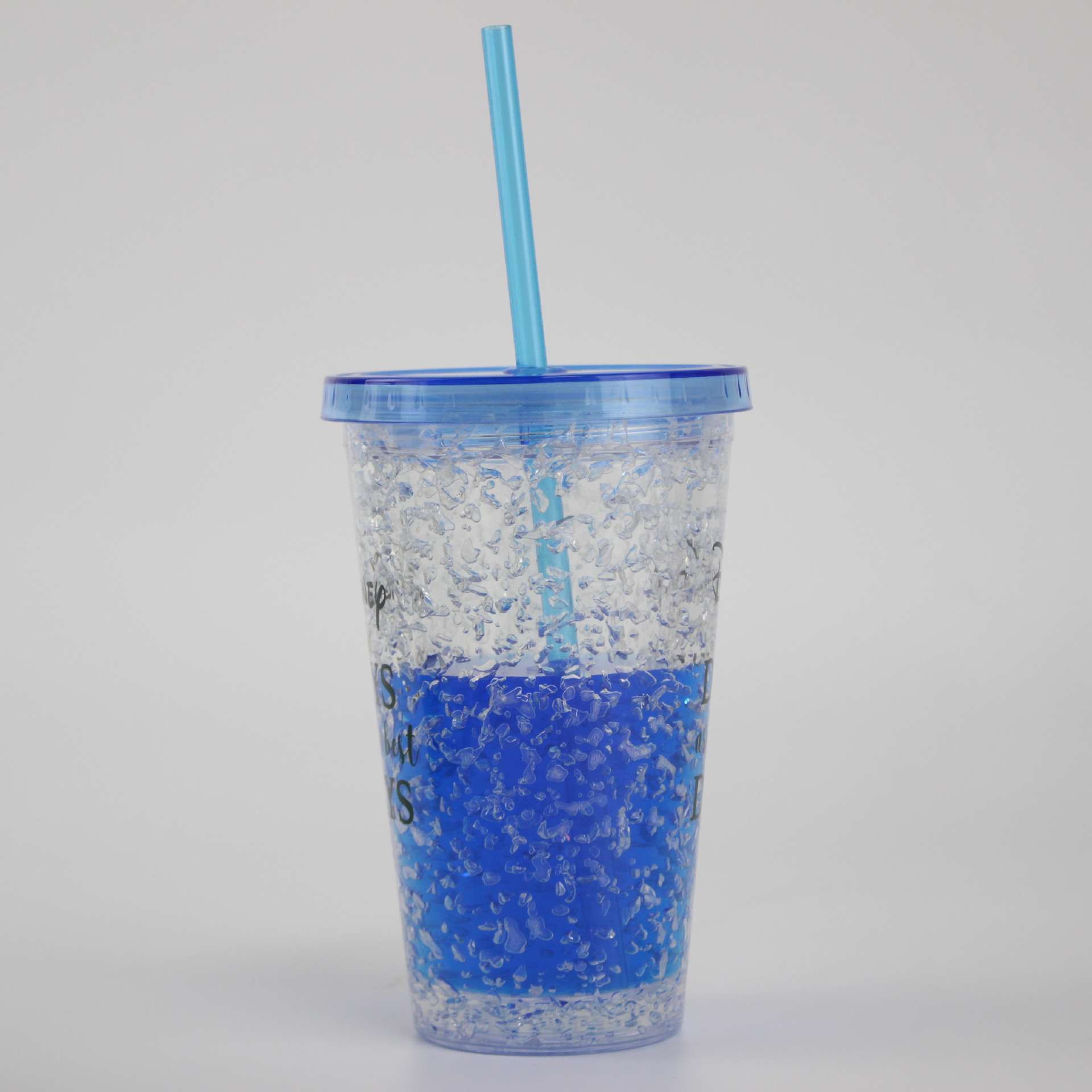 碎冰杯夏日礼品随手双层塑料水杯创意商务礼品赠送已有bsci验厂