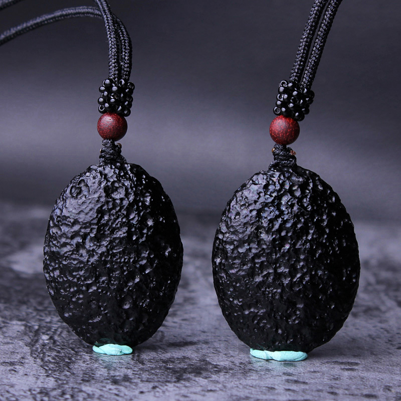 天然泰国雷公墨陨石吊坠原石能量挂件项坠男女宇宙黑陨消忧郁