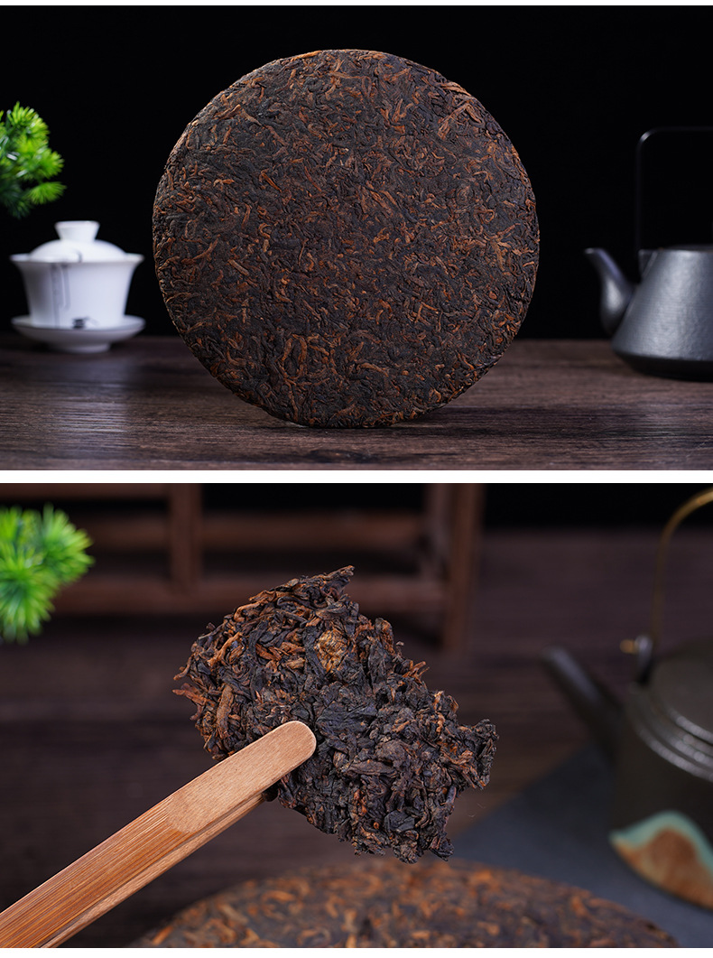 云南普洱茶 熟茶357克茶饼 云南大叶种春茶散料压制云南勐海茶