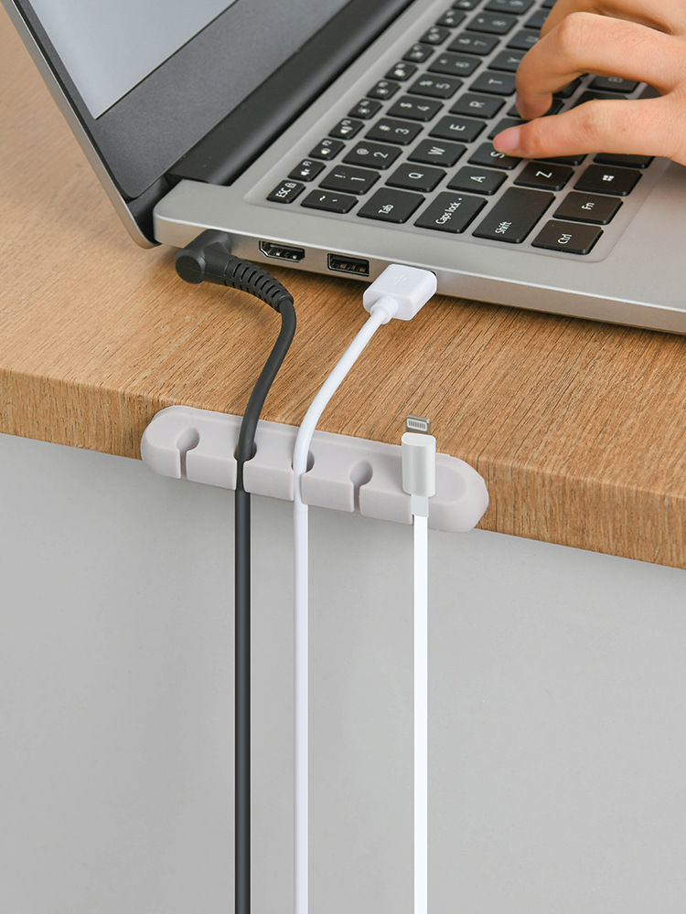 线收纳理线器办公桌面整理线路固定夹自粘免钉墙面贴网线电线卡扣