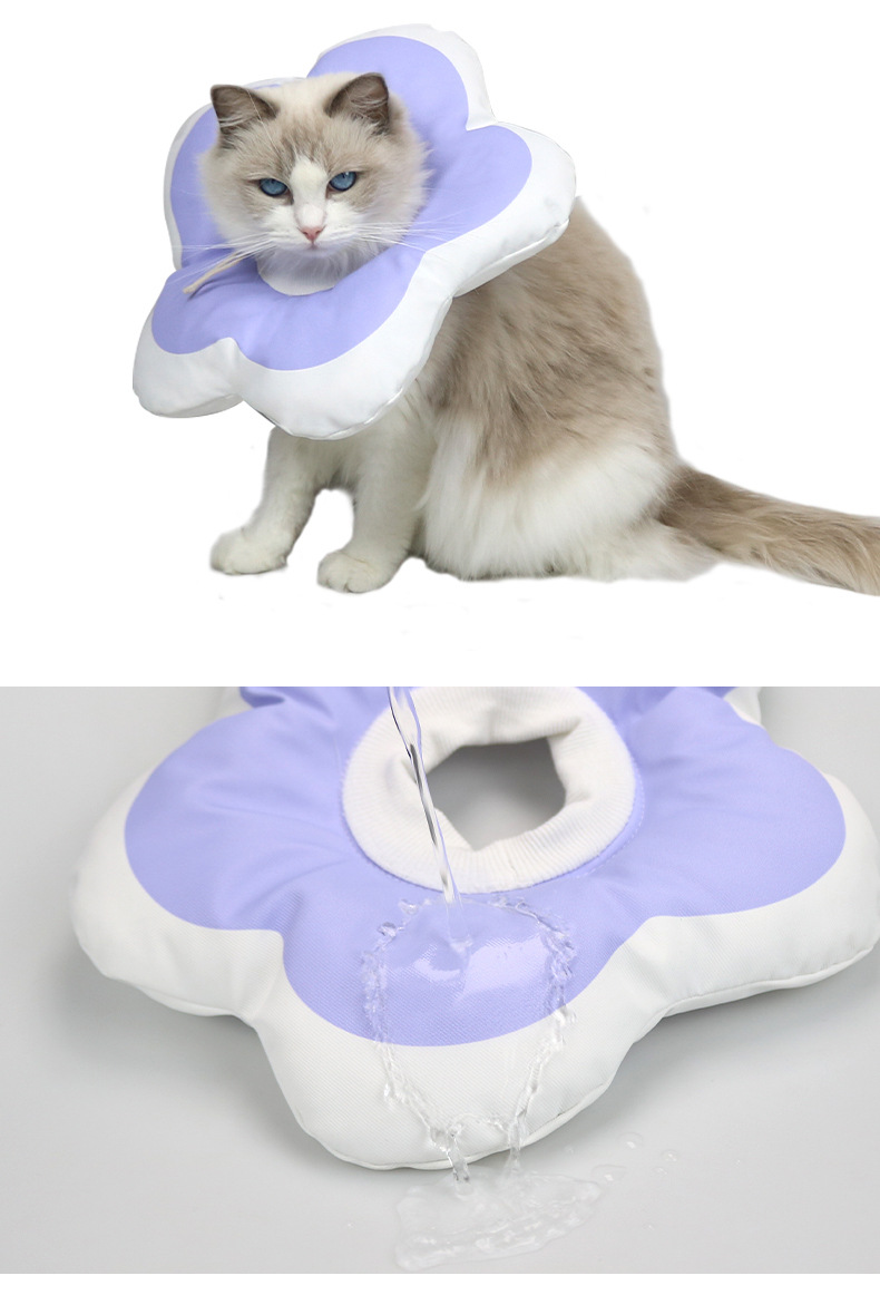花朵可爱软伊丽莎白圈防水头套宠物绝育耻辱圈宠物猫用