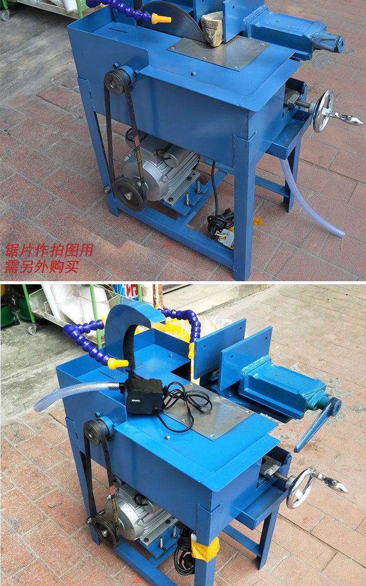 10寸带夹座手摇切割机玉石翡翠玛瑙大功率开料机小型台式水切机械