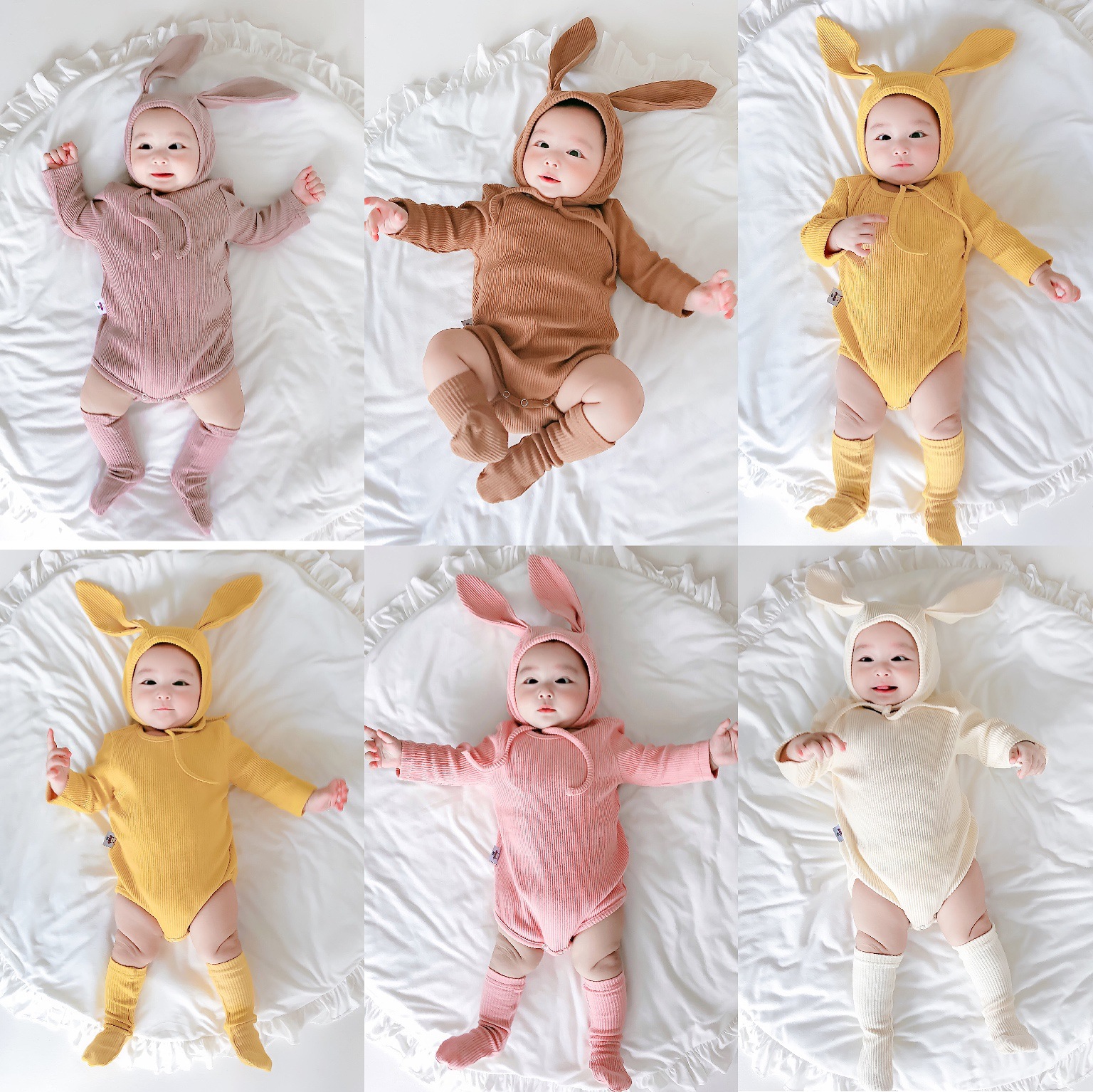 Online Celebrity Baby Korean Style Autumn Clothes Young Baby with Hat Rabbit Shape Cute Sheath Newborn Three-Piece Suit Baby Clothes