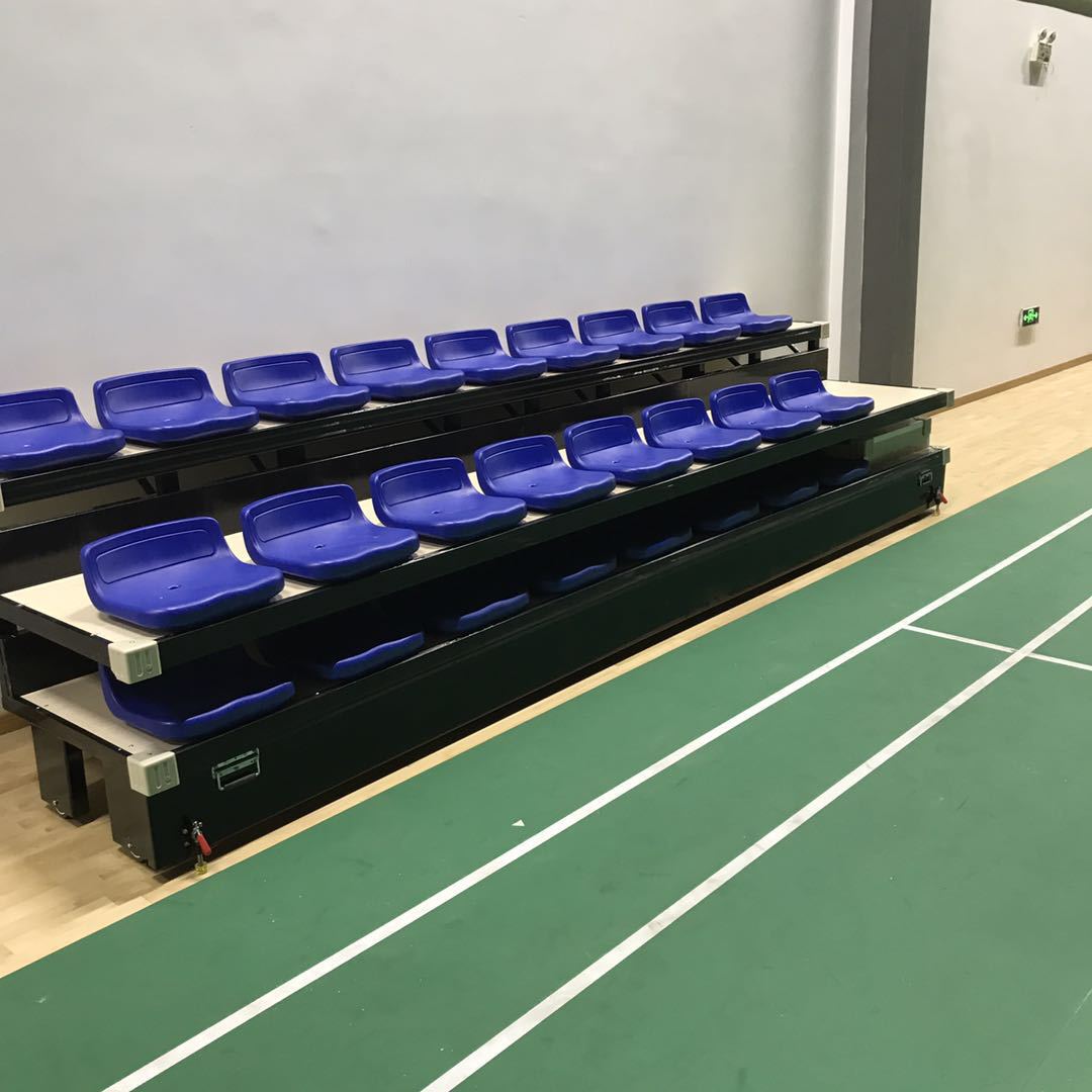 厂家直销电动伸缩看台座椅体育馆篮球场伸缩椅中空吹塑看台椅