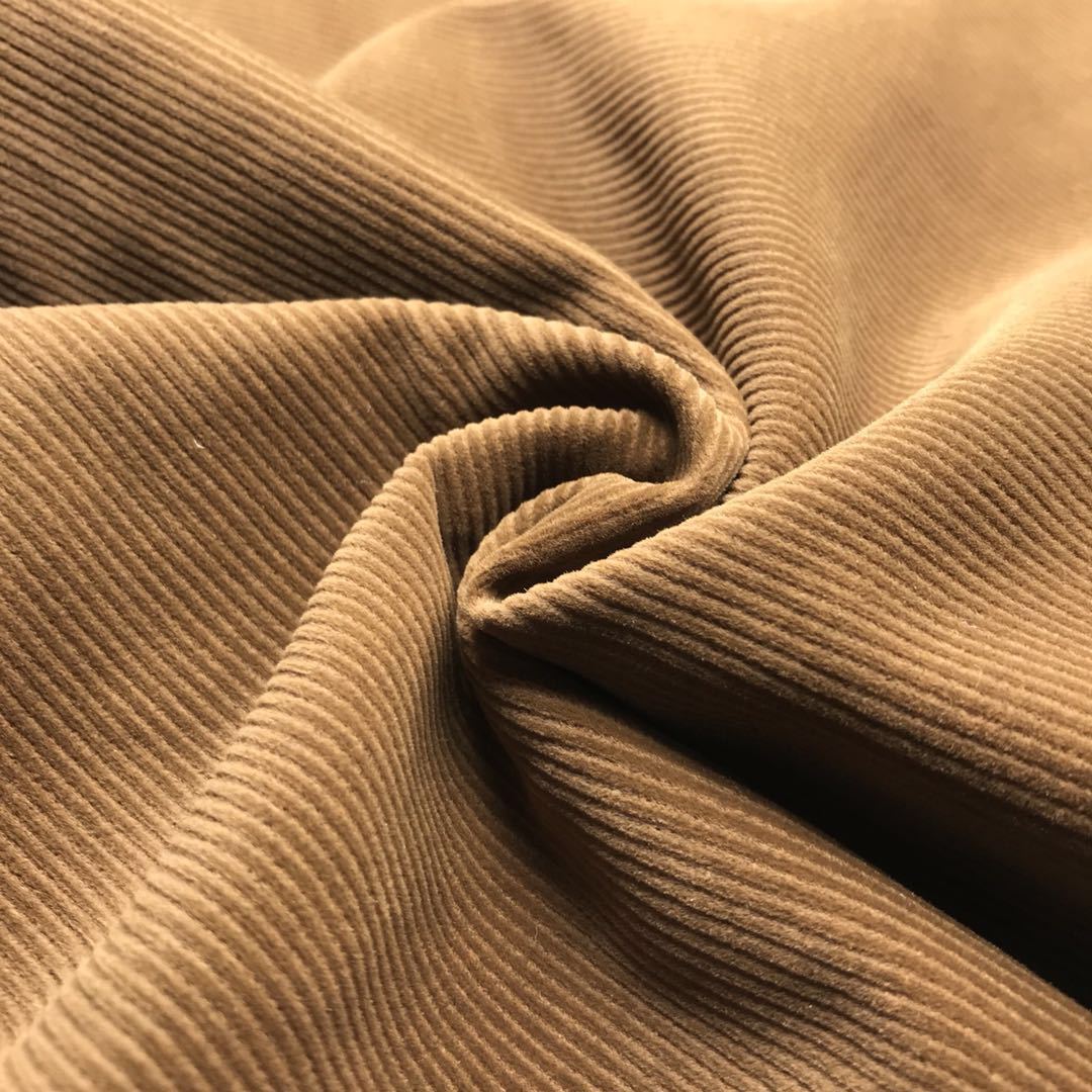 全涤灯芯绒坑条丽绒16条抽条植绒面料男装西装裤玩具箱包无弹布料