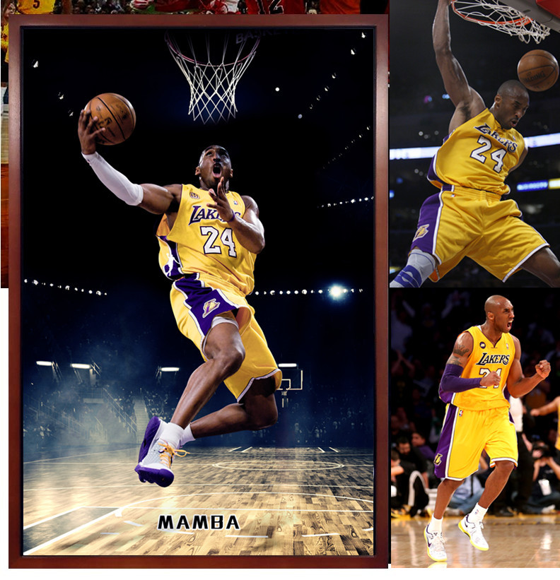 nba球星纪念展科比海报画框实木相框挂墙摆台a34开8k101216寸36寸