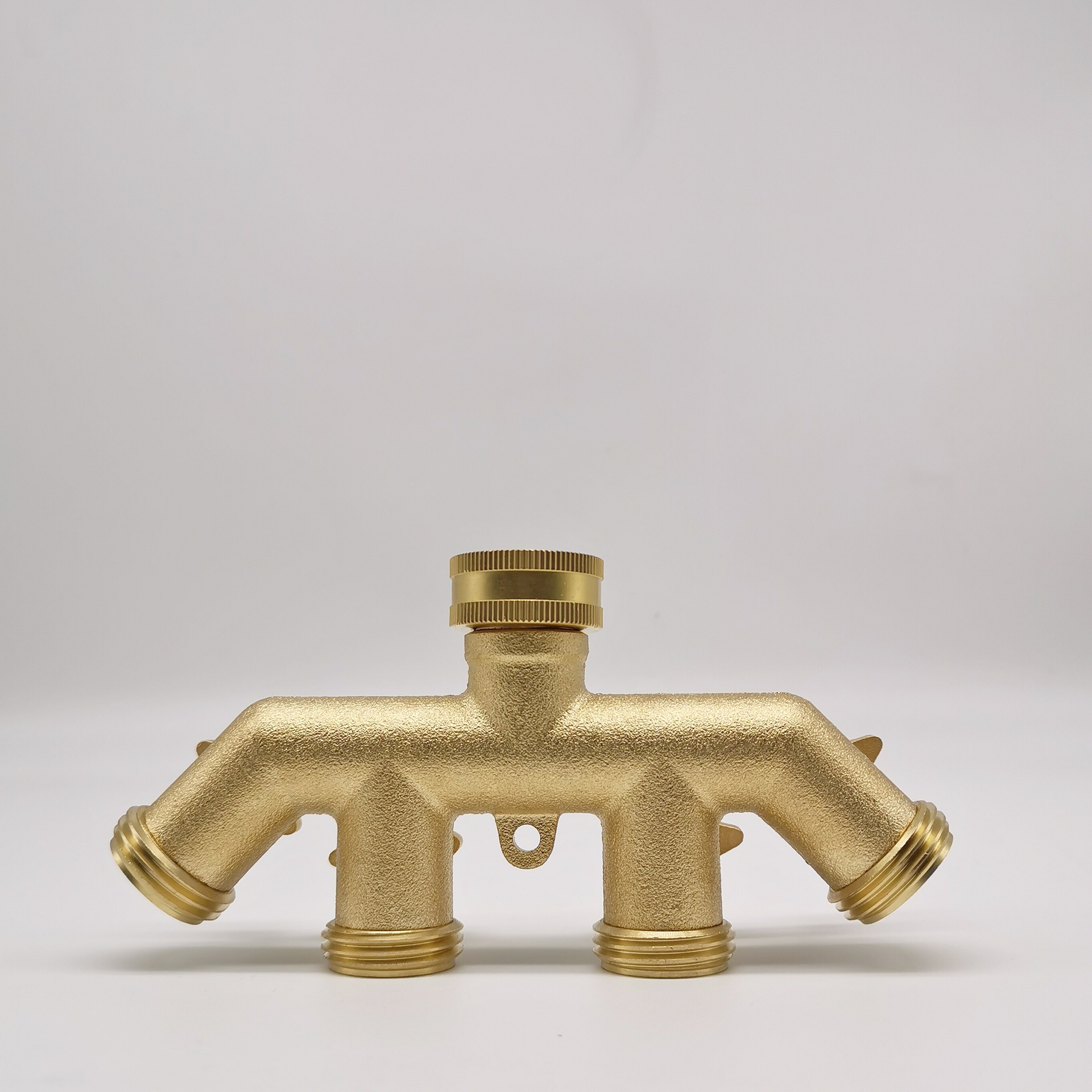 园林工具水龙头全铜包胶一进四出分水器分流器快速接头