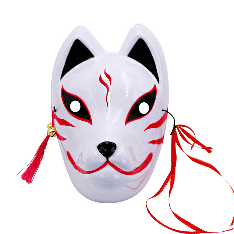 中号日本和风狐狸嘉年华圣诞猫脸面具节庆舞会装扮环保pvc表演