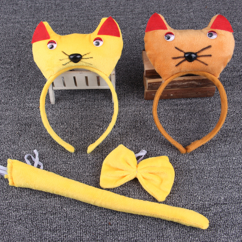 六一儿童节目表演动物头饰幼儿园小孩子扮演小猫花猫头箍男女道具