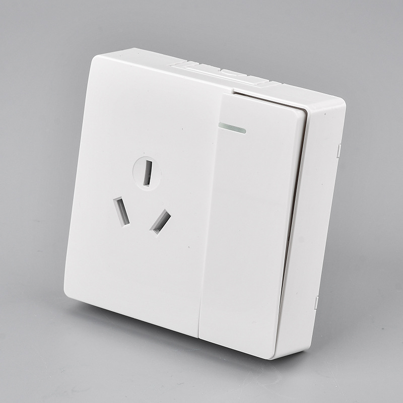 明装开关插座白色家用五孔十孔十五孔插座厂家批发明盒明线插座