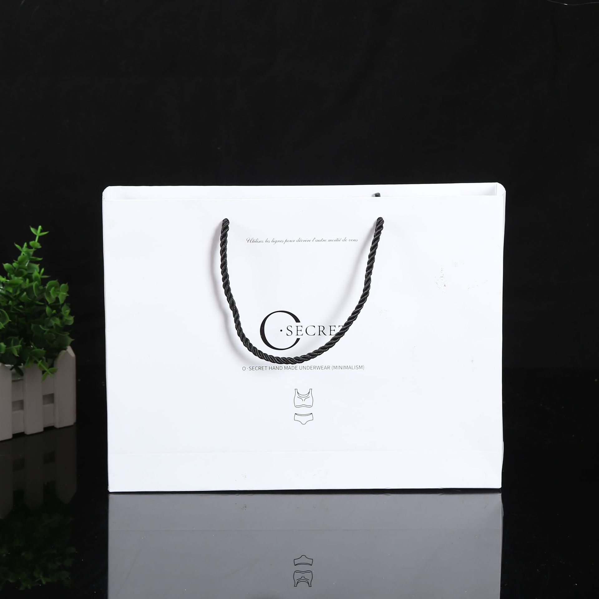 厂家批发定制礼品手提宣传袋 精美白卡纸广告袋子 服装购物包装袋