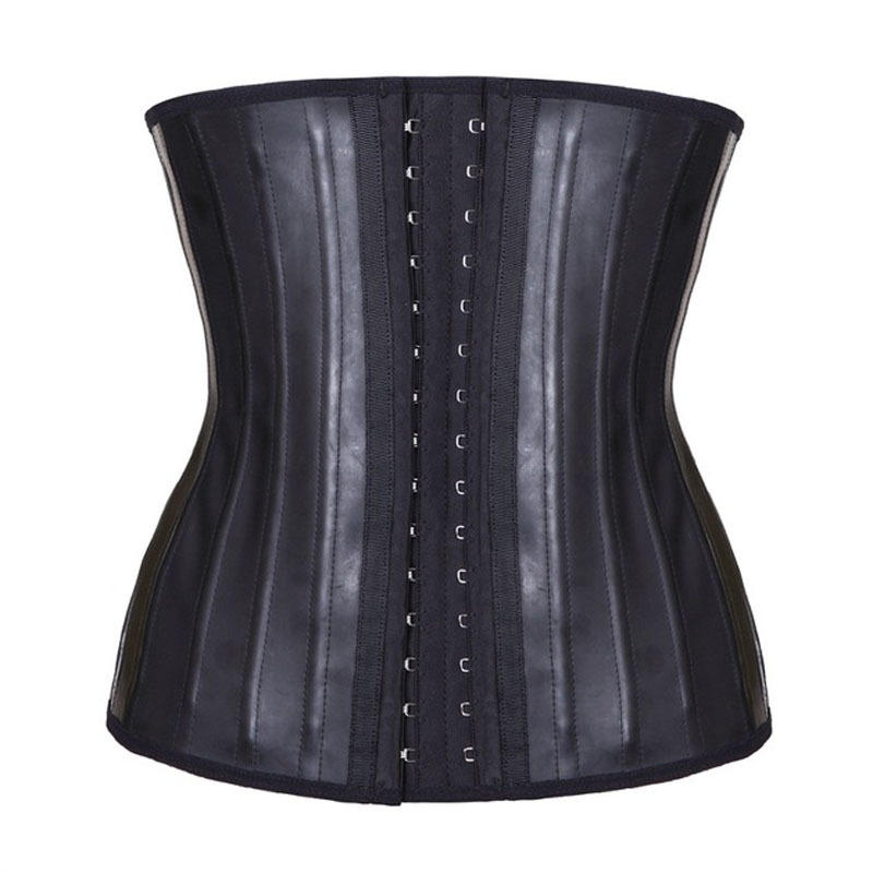 亚马逊25骨哑光面胶乳胶束腰带橡胶塑身衣腰封运动收腹带