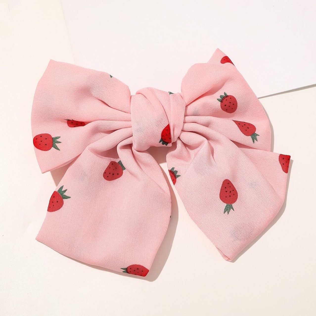 韩国大蝴蝶结发夹 可爱学生网红ins弹簧夹边夹小清新草莓发绳发饰