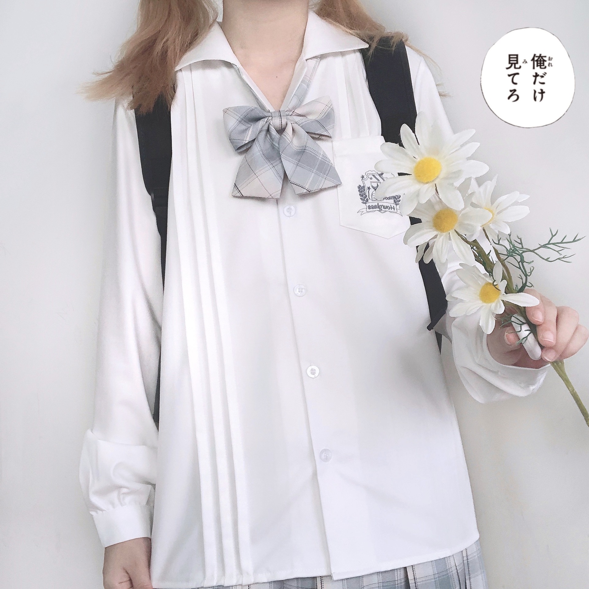 【颜沐溪】云见夜 原创jk制服风琴褶开襟长袖衬衫 日系可爱学院风