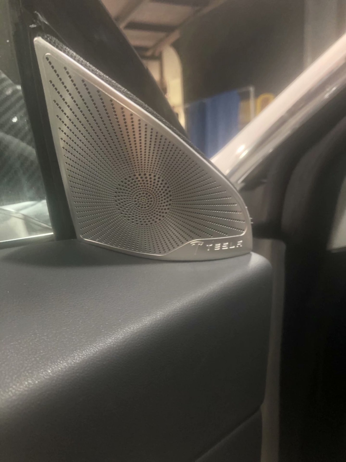 适用于特斯拉21款model3改装前立柱a柱喇叭罩亮片贴装饰