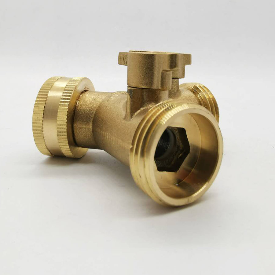 亚马逊热销花园二通球阀 黄铜y型分水器 美标全铜园林球阀