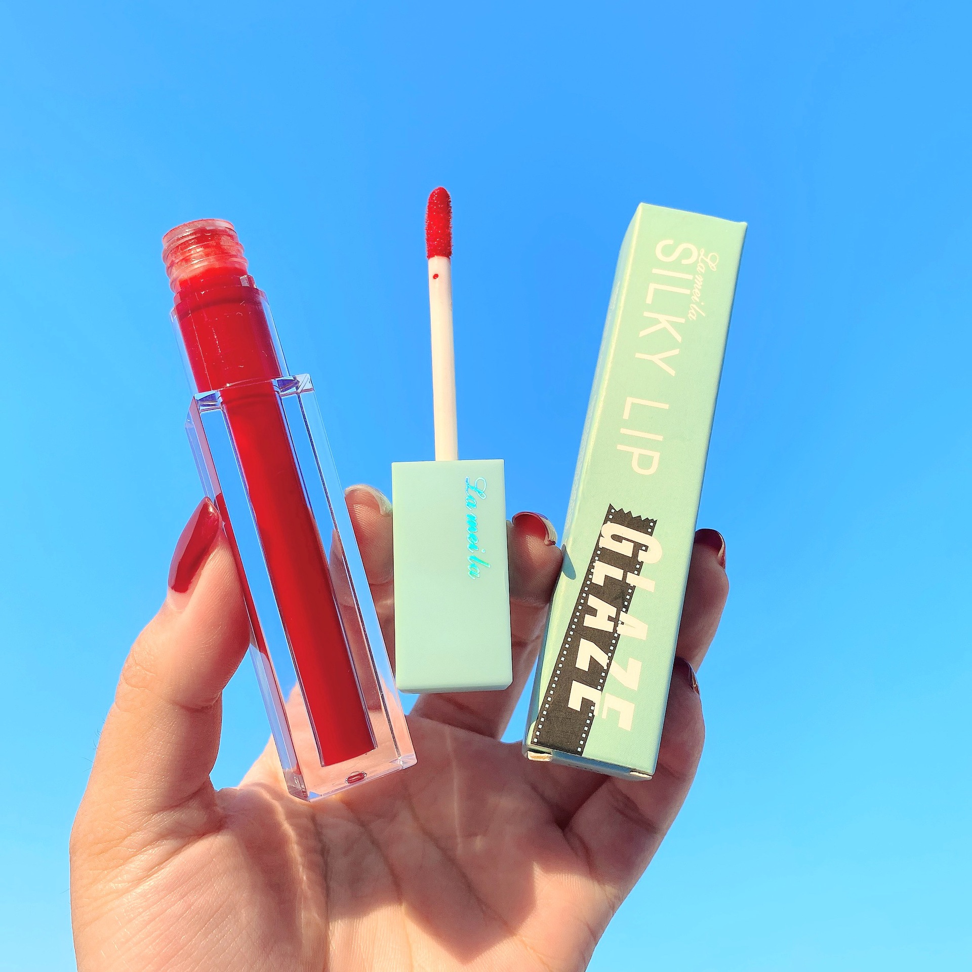 空气唇釉哑光雾面口红不易沾杯不易脱色水光镜面唇彩唇蜜彩妆代发