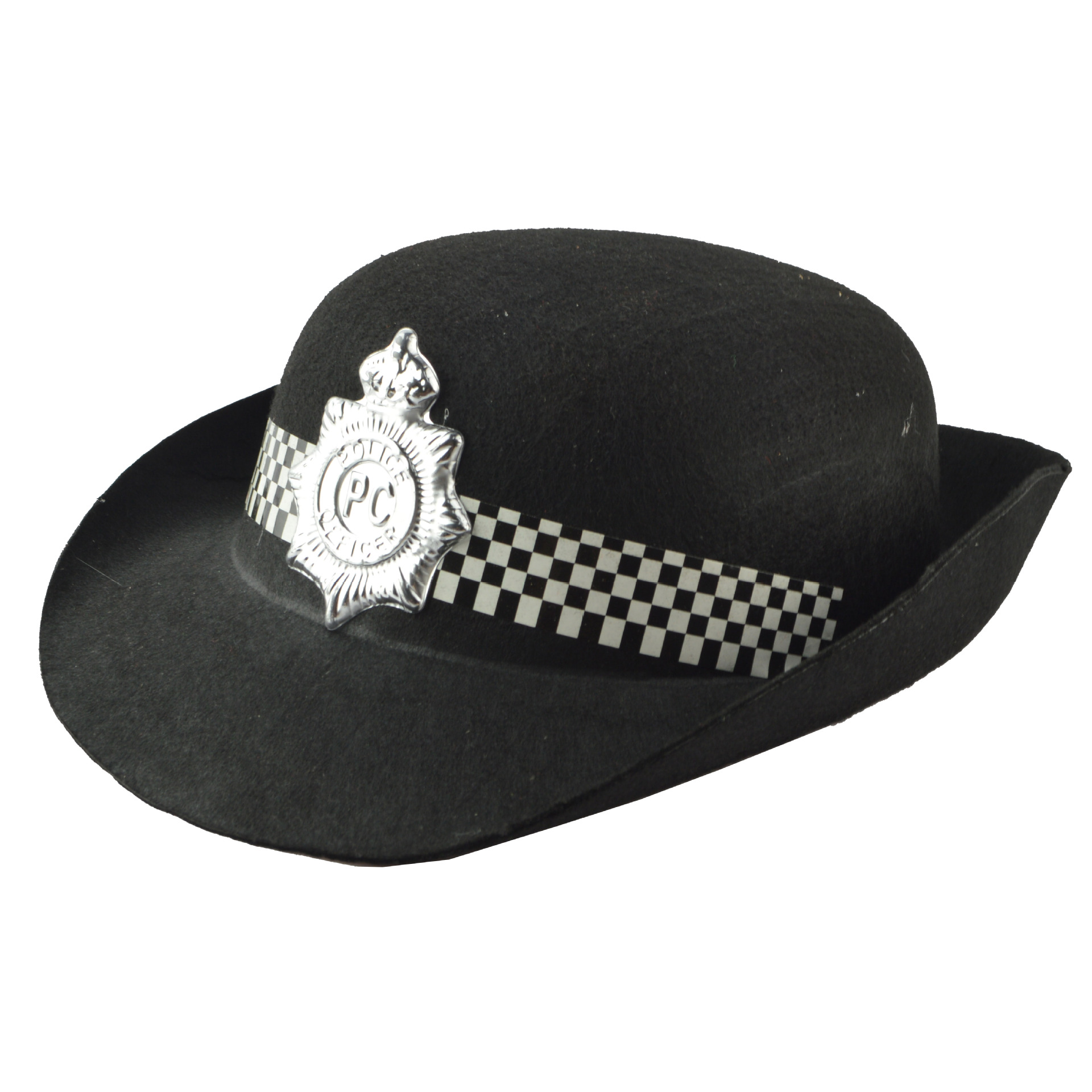 万圣节角色装扮帽子头饰 黑色警司帽英国督查帽 儿童舞台表演帽子