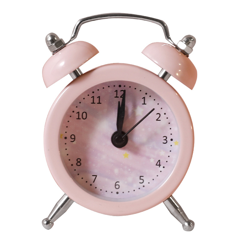 Student Bedside Creative Children Little Alarm Clock Cute Cartoon Mute Simple Bedroom Mini Loud Desk Clock Alarm Watch