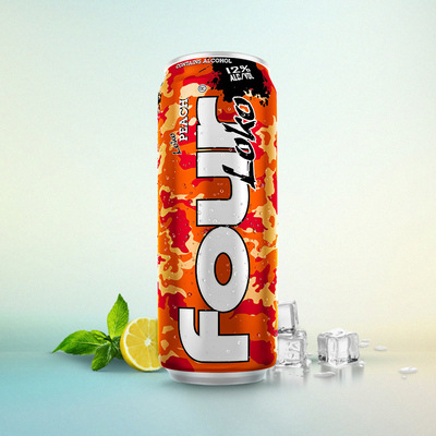 美国进口原装 fourloko四洛克预调鸡尾酒 水蜜桃味 695ml*12听