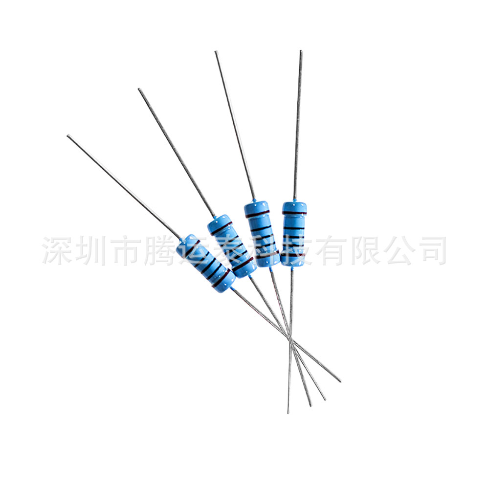 插件电阻100欧 100Ω 100r 1w 精度1% 金属膜电阻 蓝色五色环电阻