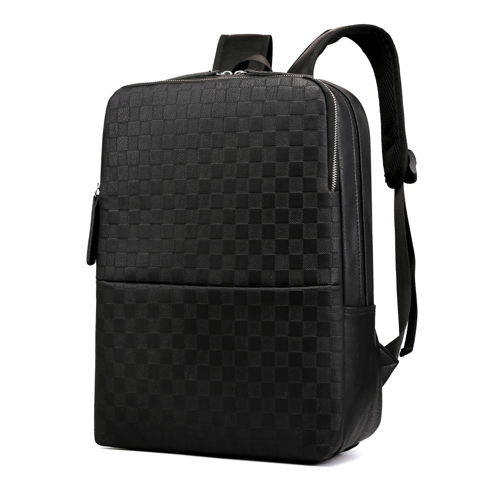 New Men's Backpack Pu Leather Business Backpack Student Schoolbag Large Capacity Business Trip Computer Bag Fashion Backpack