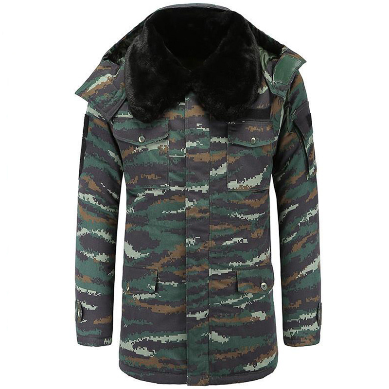 冬季正品虎斑猎人消防员迷彩大衣防雨防寒服户外迷彩大衣男女