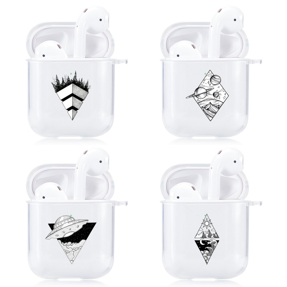 娇兰适用于airpods1 2 透明软硅胶保护套 风景图案耳机套来图定制