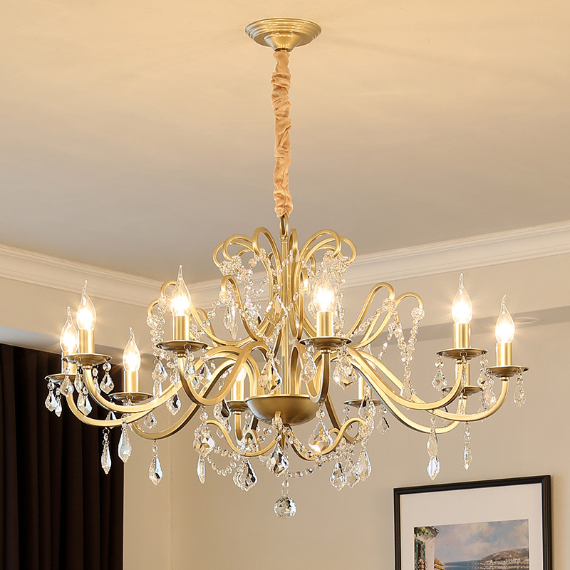 American Style Chandelier Crystal Lamps Lamp in the Living Room Bedroom Dining Room Simple Modern Home Creative Personality European Style Chandelier