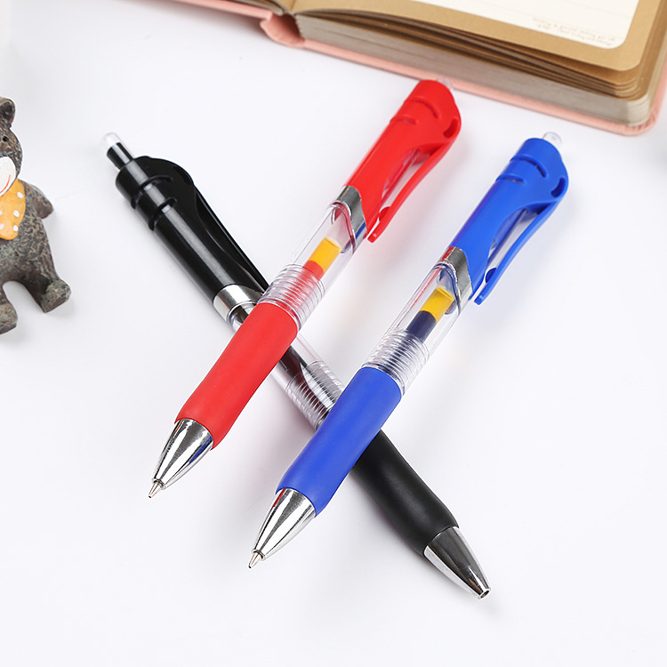 K35 Press Gel Pen Creative Press Ball Pen Black Red Blue 0.5mm Bullet Beating Office Business Signature Pen